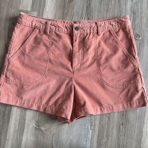 Patagonia Organic Cotton Womens Flora Pink Corduroy  Shorts 3” Size 16